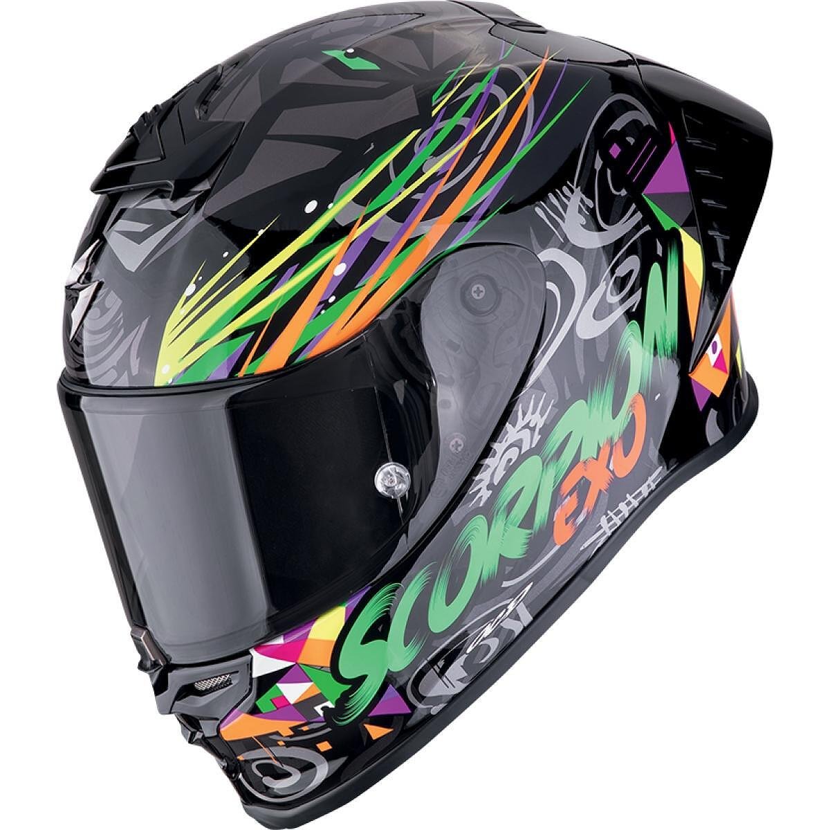 КАСКА SCORPION EXO EXO-R1 EVO II SAVAGE BLACK/BLUE/PINK